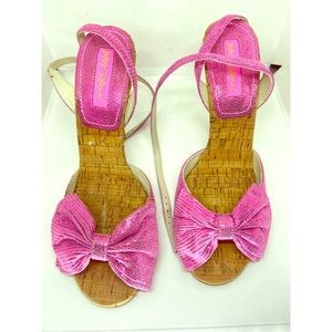 Betsey Johnson Pink Cork Fran Sandals Heels